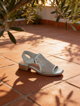 Modella Beatrice Ladies Mint Leather Low Heeled Sandals