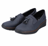 Rieker Gleam Ladies Navy Tassel Loafer