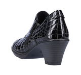 Rieker 57173 Ladies Black Croc Trouser Shoe