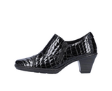 Rieker 57173 Ladies Black Croc Trouser Shoe