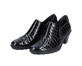 Rieker 57173 Ladies Black Croc Trouser Shoe