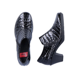 Rieker 57173 Ladies Black Croc Trouser Shoe