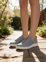 Modella Zara Ladies Sky Blue Leather Shoes