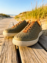 Modella Zara Ladies Khaki Leather Shoes