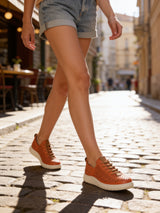 Modella Zara Ladies Orange Leather Shoes