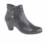 Cipriata Cleo Ladies Black Leather Heeled Ankle Boots