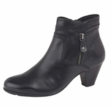 Cipriata Cleo Ladies Black Leather Heeled Ankle Boots