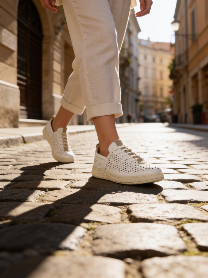 Modella Zara Ladies White Leather Shoes