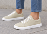 Modella Blake Ladies Khaki Leather Sneakers