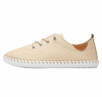 Shoozy Iris Ladies Beige Leather Plimsoll