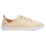 Shoozy Iris Ladies Beige Leather Plimsoll