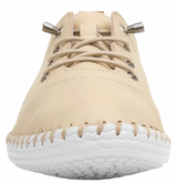 Shoozy Iris Ladies Beige Leather Plimsoll