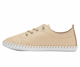 Shoozy Iris Ladies Beige Leather Plimsoll