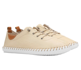 Shoozy Iris Ladies Beige Leather Plimsoll