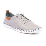 Shoozy Iris Grey Ladies Leather Plimsoll