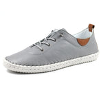 Shoozy Iris Grey Ladies Leather Plimsoll