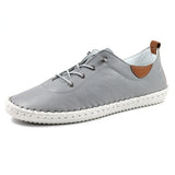 Shoozy Iris Grey Ladies Leather Plimsoll