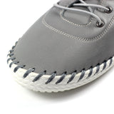 Shoozy Iris Grey Ladies Leather Plimsoll