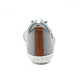 Shoozy Iris Grey Ladies Leather Plimsoll