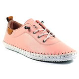 Shoozy Iris Ladies Powder Pink Leather Plimsoll