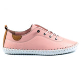 Shoozy Iris Ladies Powder Pink Leather Plimsoll