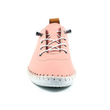 Shoozy Iris Ladies Powder Pink Leather Plimsoll