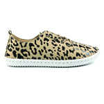 Shoozy Iris Ocelot Ladies Leather Plimsoll