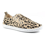 Shoozy Iris Ocelot Ladies Leather Plimsoll