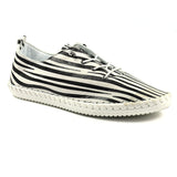 Shoozy Iris Zebra Ladies Leather Plimsoll