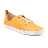 Shoozy Iris Warm Orange Ladies Leather Plimsoll.