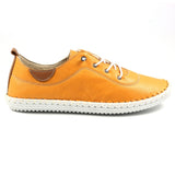 Shoozy Iris Warm Orange Ladies Leather Plimsoll.