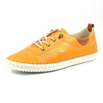 Shoozy Iris Warm Orange Ladies Leather Plimsoll.