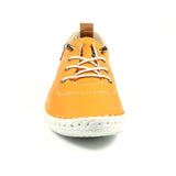 Shoozy Iris Warm Orange Ladies Leather Plimsoll.